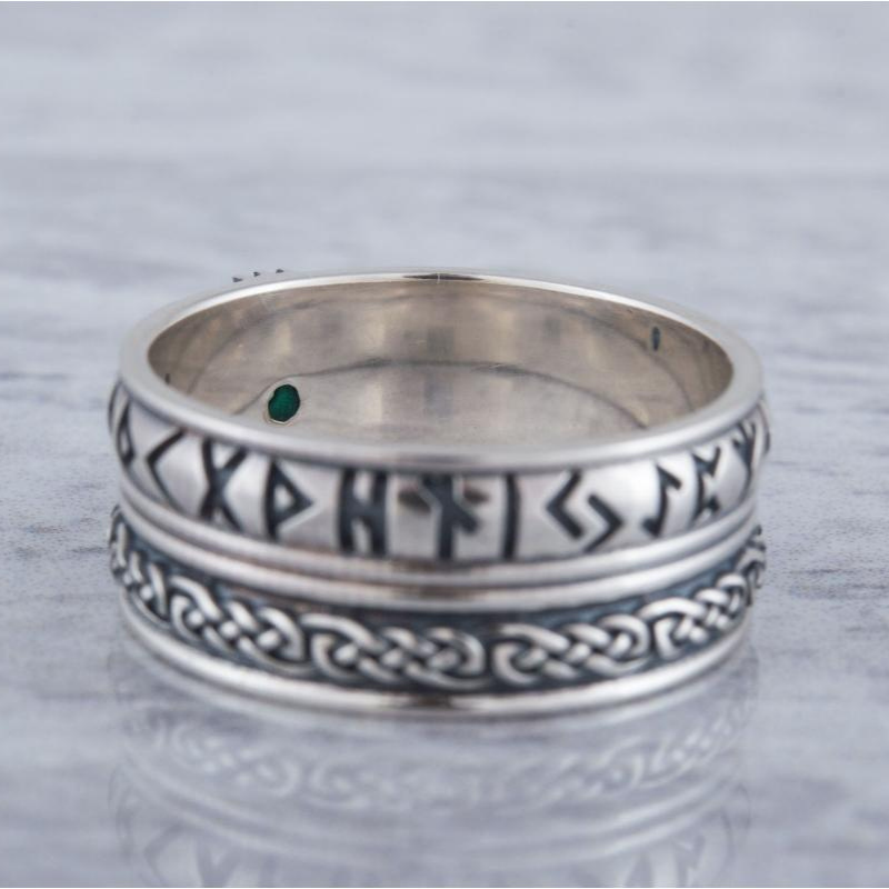 vkngjewelry Bagues Helm of Awe Symbol Runes Ornament Sterling Silver Ring