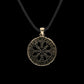 vkngjewelry Pendant Helm of Awe Symbol with Elder Futhark Runes Bronze Pendant