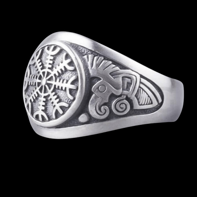 vkngjewelry Bagues Helm of Terror Silver Viking Ring