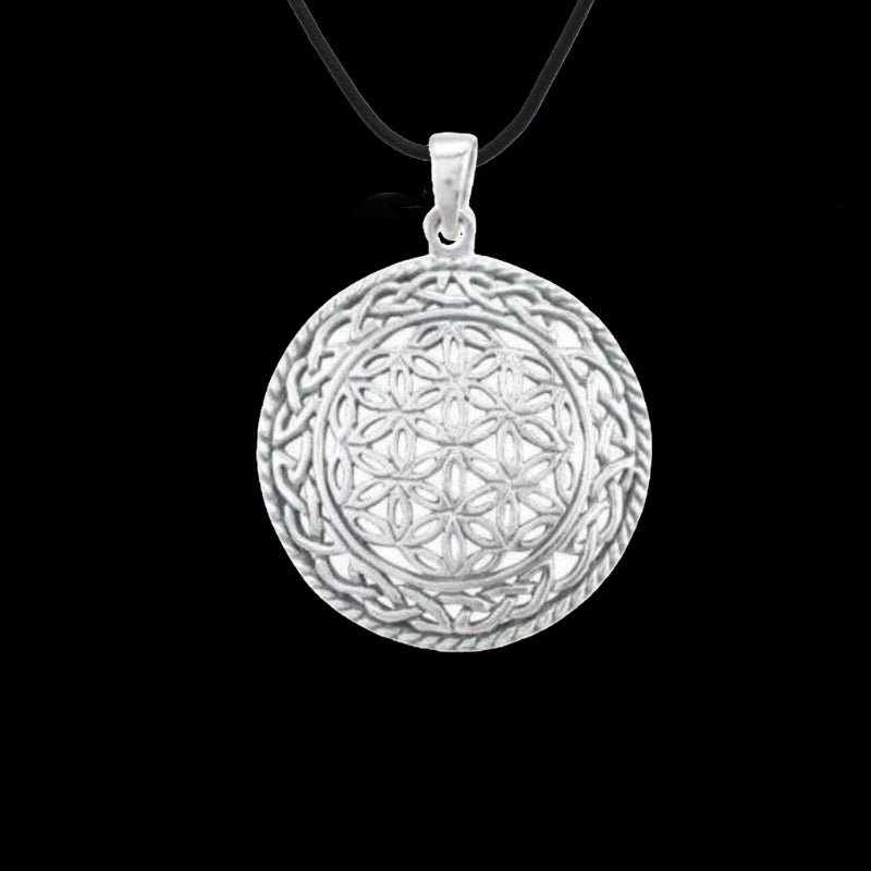 vkngjewelry Pendant INFINITY KNOTS FLOWER OF LIFE SACRED GEOMETRY 925 Sterling silver Pendant