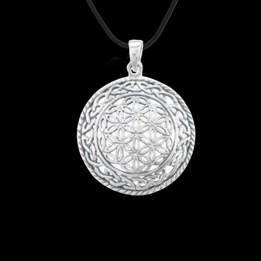 vkngjewelry Pendant INFINITY KNOTS FLOWER OF LIFE SACRED GEOMETRY 925 Sterling silver Pendant