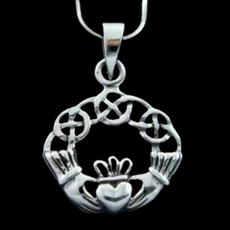 vkngjewelry Pendant Irish Claddagh Charm 925 Sterling silver Pendant