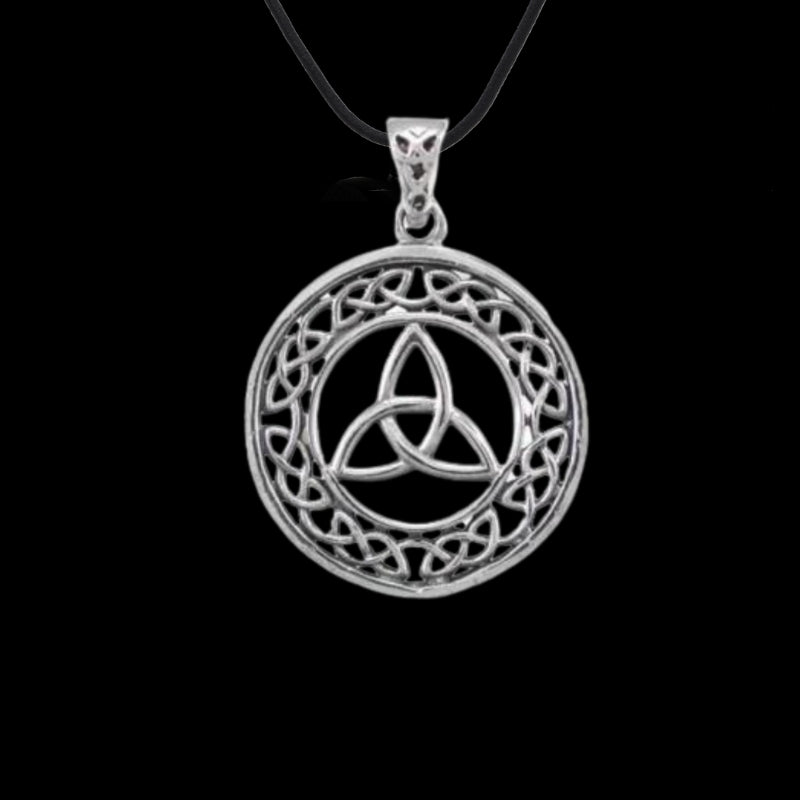 vkngjewelry Pendant INFINITY KNOTS TRINITY TRIQUETRA ROUND CHARM 925 Sterling silver Pendant
