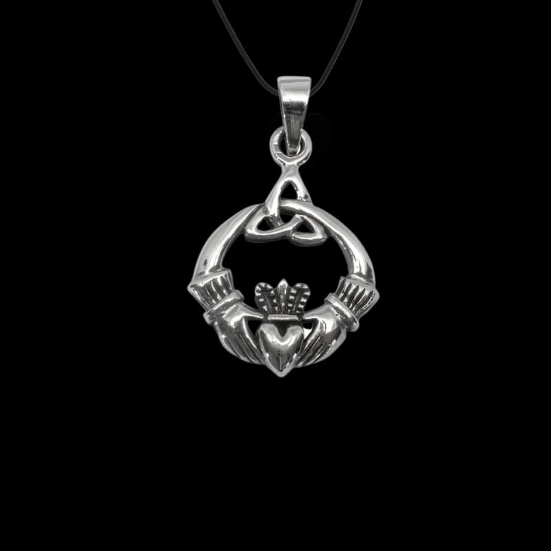 vkngjewelry Pendant Irish Claddagh Triquetra Trinity Knot Charm 925 Sterling silver Pendant