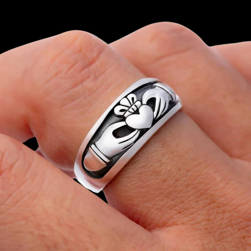 vkngjewelry Bagues Irish Claddagh Wedding 925 Sterling Silver