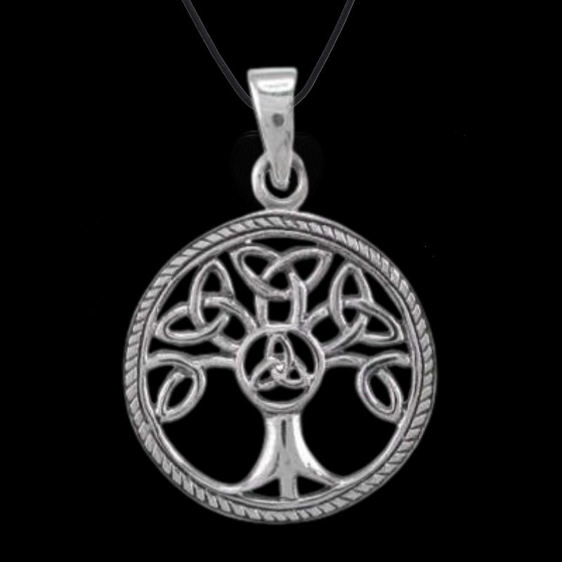 vkngjewelry Pendant Irish Knots Family Tree Of Life Round Charm 925 Sterling silver Pendant