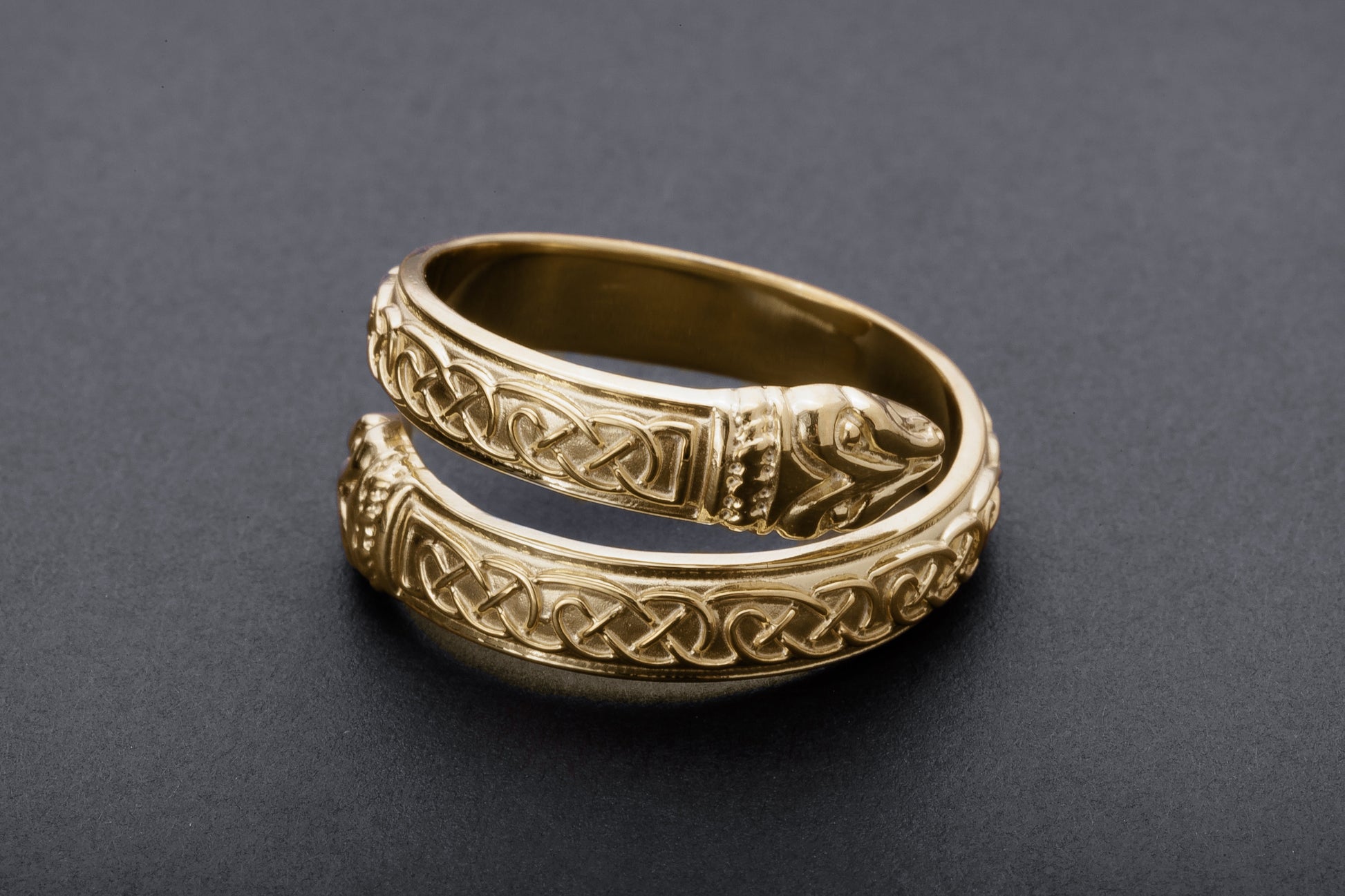 vkngjewelry Ring Handcrafted Jormungand Ornament Pagan Gold Ring