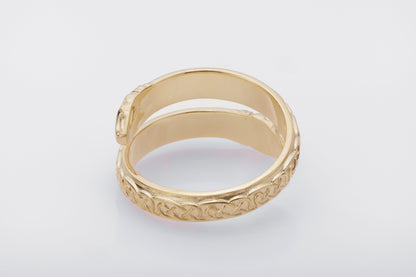 vkngjewelry Ring Handcrafted Jormungand Ornament Pagan Gold Ring