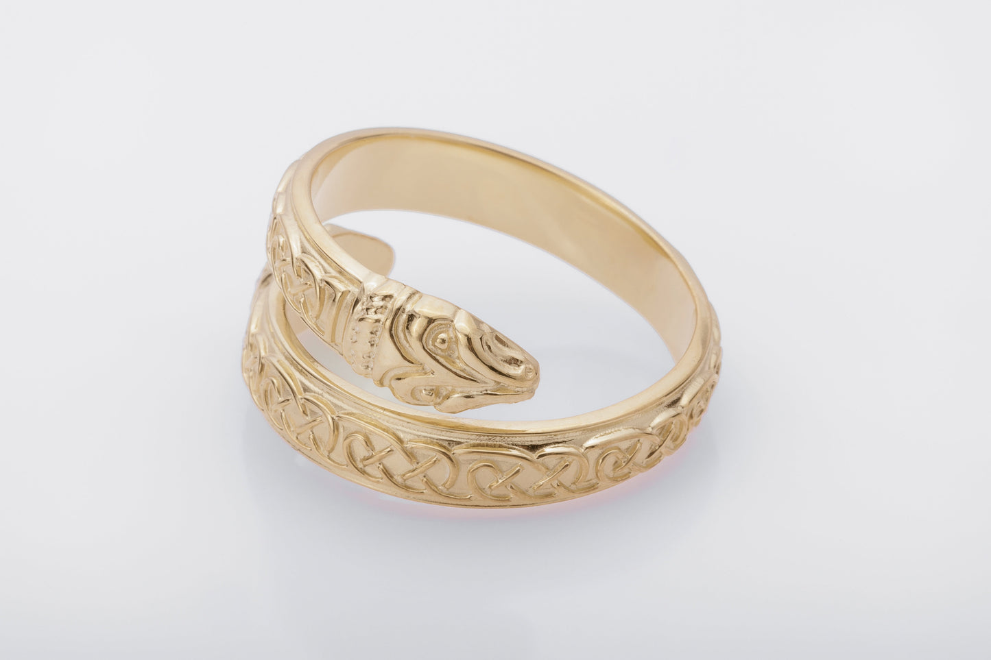 vkngjewelry Ring Handcrafted Jormungand Ornament Pagan Gold Ring