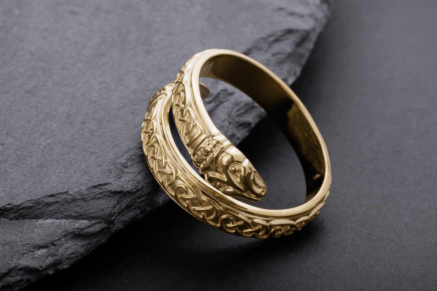 vkngjewelry Ring Handcrafted Jormungand Ornament Pagan Gold Ring