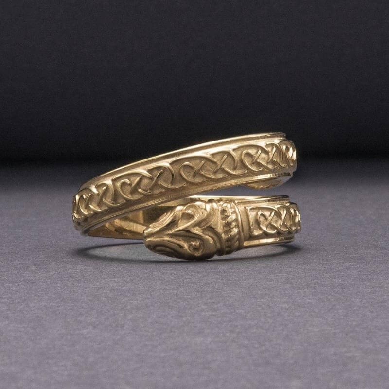 vkngjewelry Bagues Jormungand Ornament Pagan Gold Ring