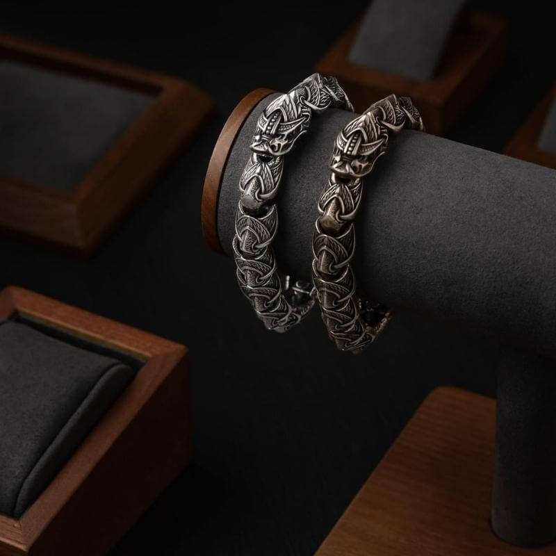 vkngjewelry Bracelet Jormungandr Bronze or Silver Chain Bracelet