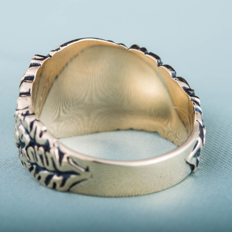 vkngjewelry Bagues Jormungandr Symbol Oak Leaves and Acorns Bronze Ring