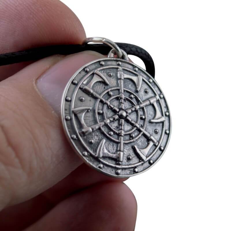 vkngjewelry Pendant Kolovrat Axes Symbol Silver Sterling Pendant
