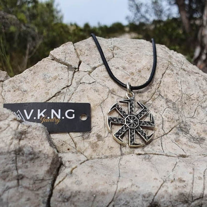 vkngjewelry Pendant Kolovrat Slavic Sterling Silver Pendant