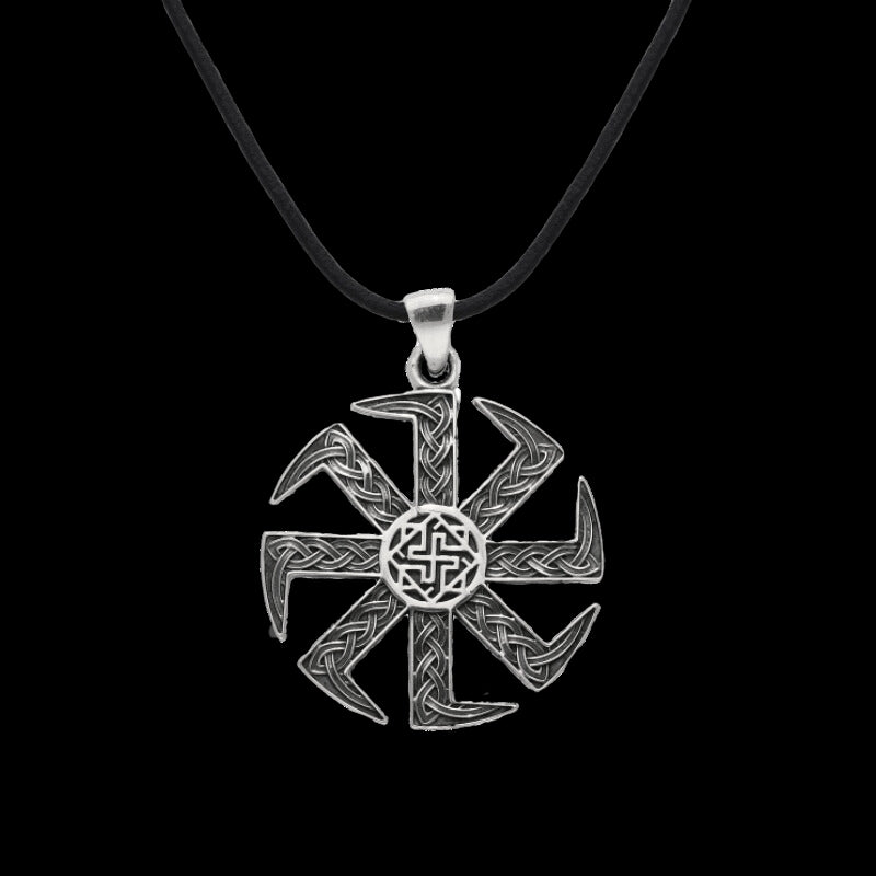 vkngjewelry Pendant Kolovrat Valkyrie Symbol Silver Sterling Pendant