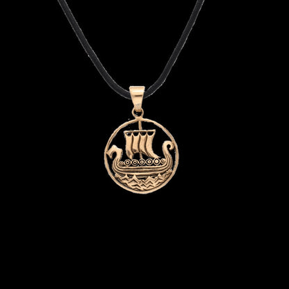 vkngjewelry Pendant Long Ship Norse Bronze Pendant