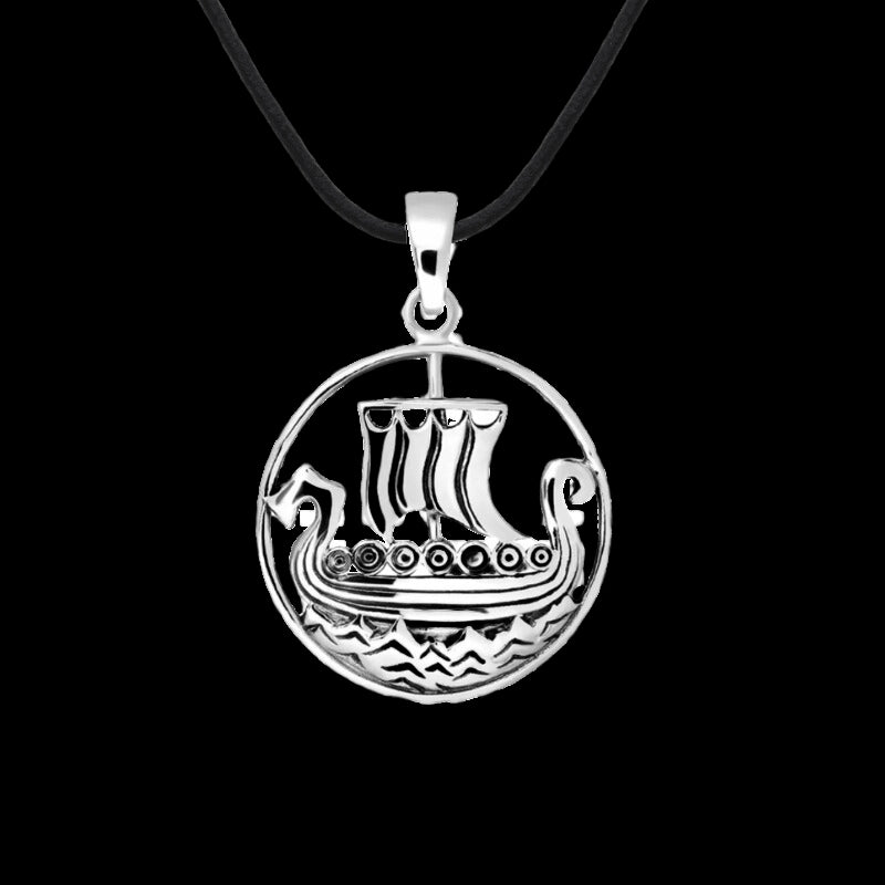 vkngjewelry Pendant Long Ship Norse Silver Sterling Pendant