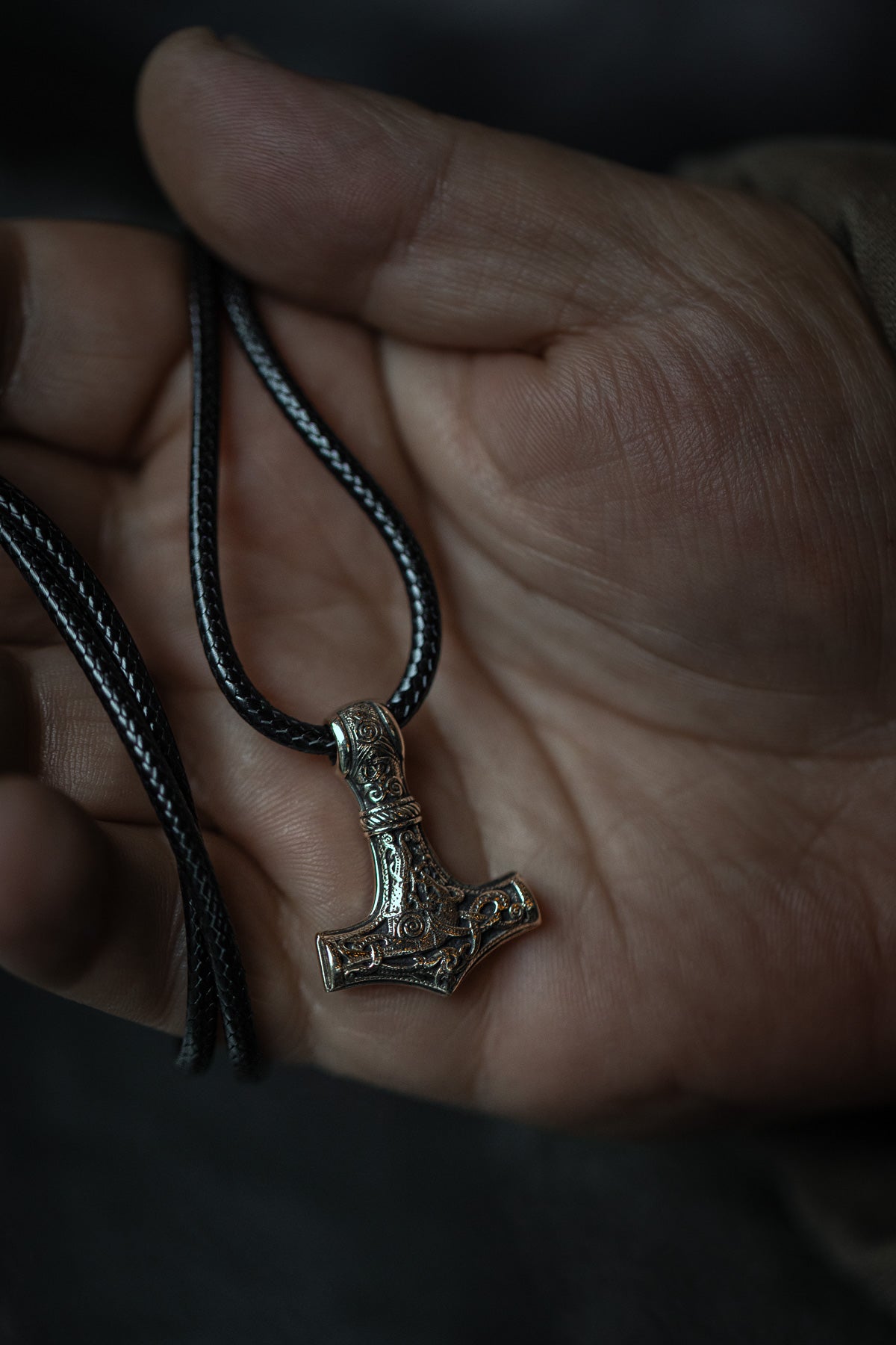 vkngjewelry Pendant Brass Mammen Axe Pendant Handcrafted Thor’s Hammer Necklace