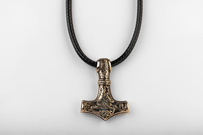 vkngjewelry Pendant Brass Mammen Axe Pendant Handcrafted Thor’s Hammer Necklace