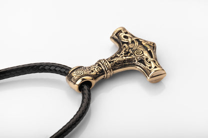 vkngjewelry Pendant Brass Mammen Axe Pendant Handcrafted Thor’s Hammer Necklace