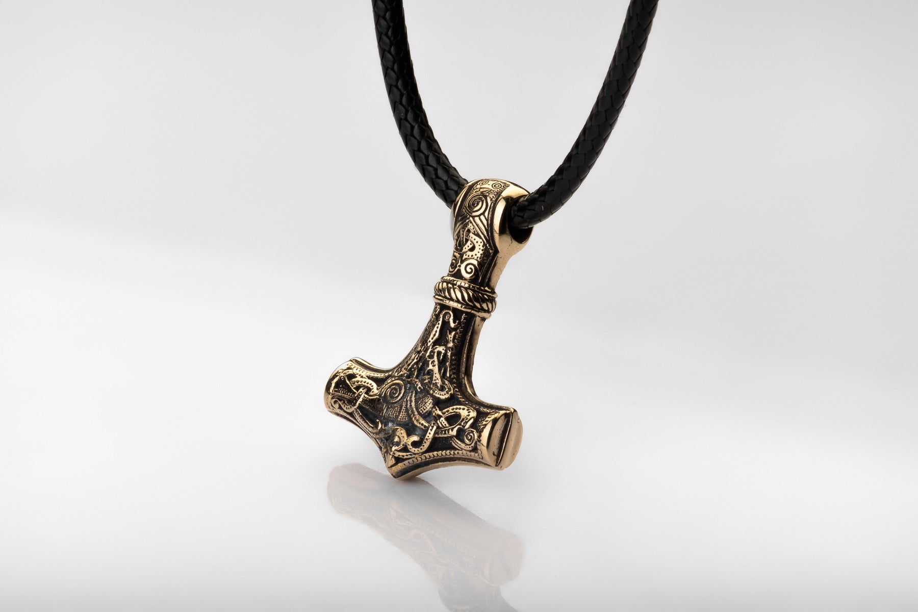 vkngjewelry Pendant Brass Mammen Axe Pendant Handcrafted Thor’s Hammer Necklace
