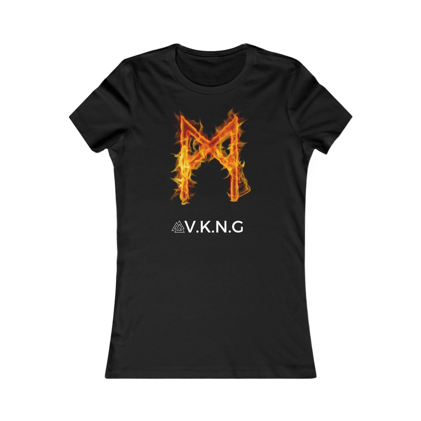 Printify T-Shirt Mannaz Flaming Rune V.K.N.G™ T-shirt Girly Cut
