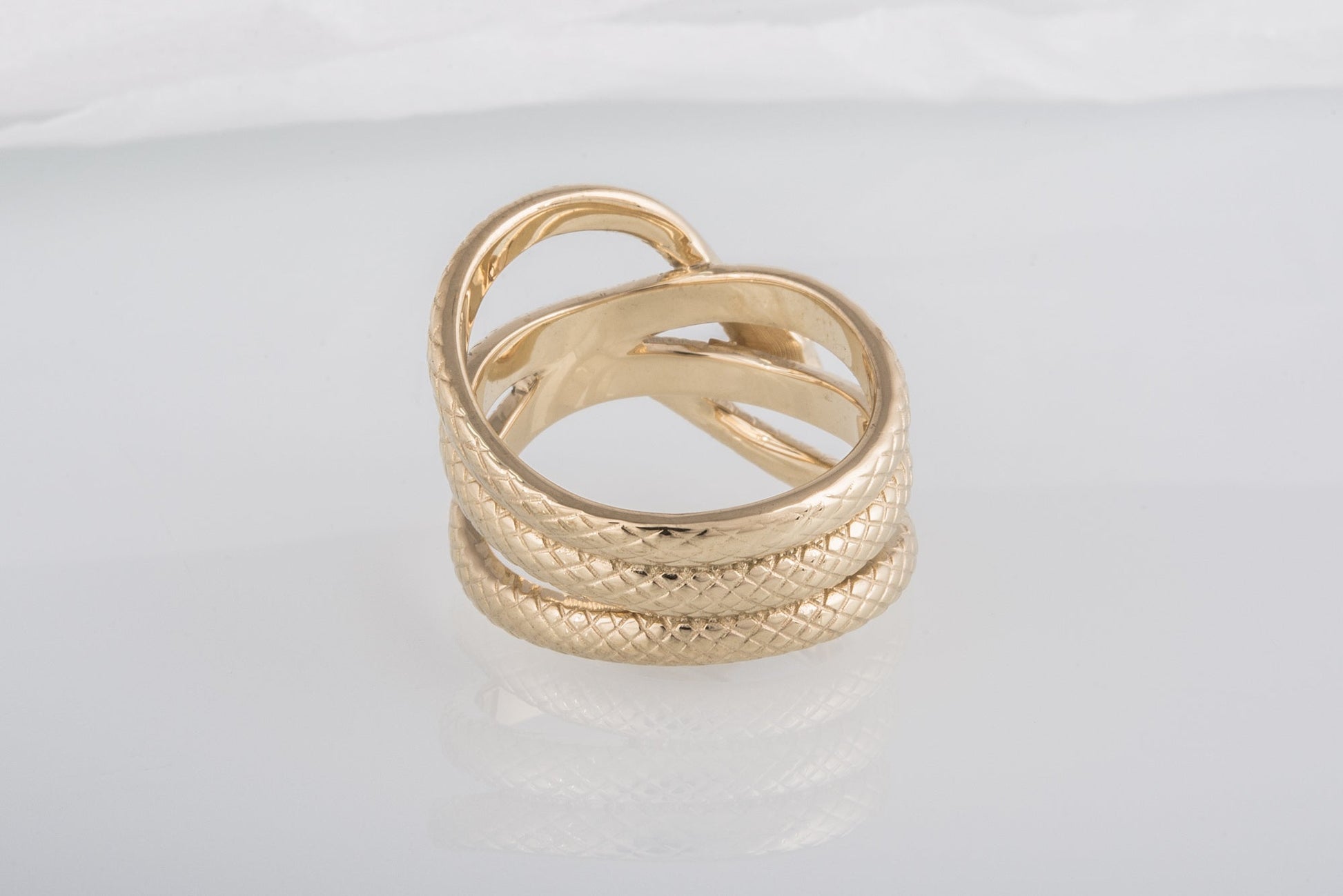 vkngjewelry Ring Handcrafted Midgard Snake Gold Ring