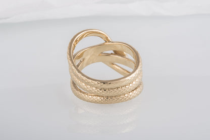 vkngjewelry Ring Handcrafted Midgard Snake Gold Ring