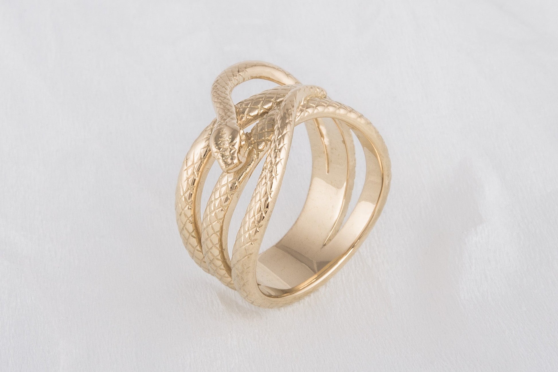 vkngjewelry Ring Handcrafted Midgard Snake Gold Ring