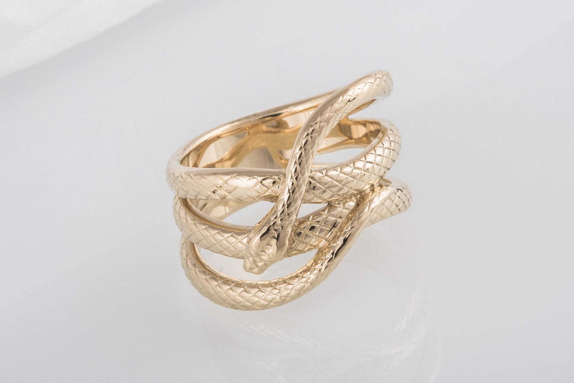 vkngjewelry Ring Handcrafted Midgard Snake Gold Ring
