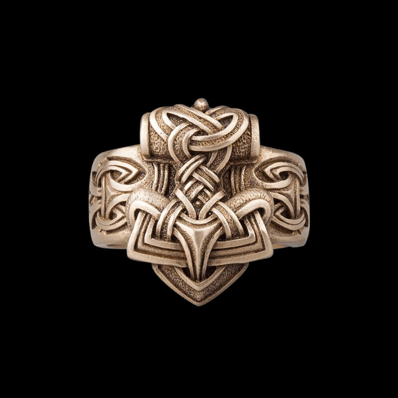 vkngjewelry Bagues Handcrafted Mjolnir Ring Bronze