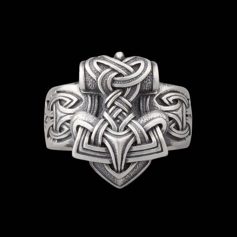vkngjewelry Bagues Handcrafted Mjolnir Ring Silver