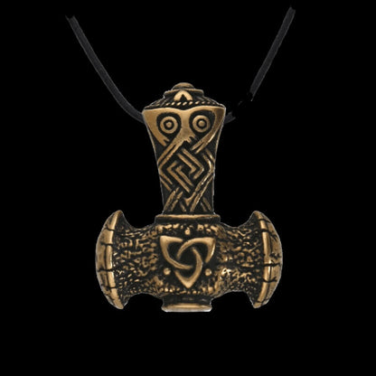vkngjewelry Pendant Mjölnir Triquetra Bronze Amulet