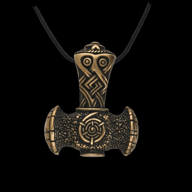 vkngjewelry Pendant Mjölnir Triquetra Bronze Amulet