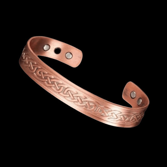 vkngjewelry Bracelet Norse Copper Magnet Bracelet Crossed Patterns