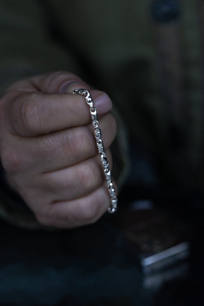 vkngjewelry Bracelet Viking Knotwork Link Bracelet, Handcrafted Sterling Silver Norse Jewelry