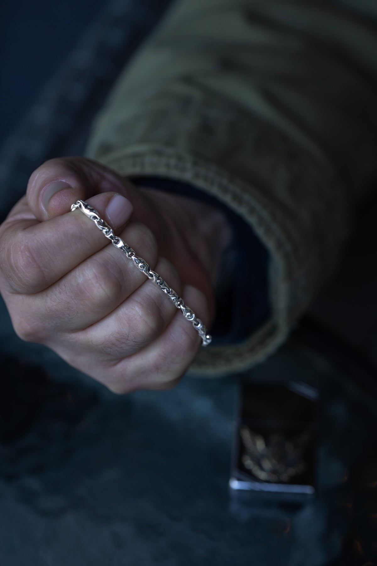 vkngjewelry Bracelet Viking Knotwork Link Bracelet, Handcrafted Sterling Silver Norse Jewelry