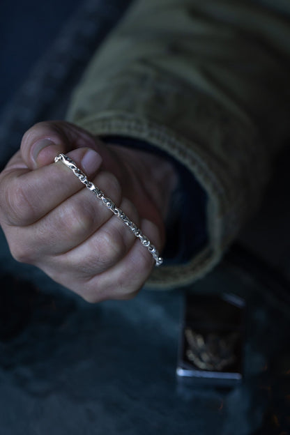 vkngjewelry Bracelet Viking Knotwork Link Bracelet, Handcrafted Sterling Silver Norse Jewelry