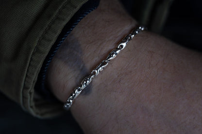 vkngjewelry Bracelet Viking Knotwork Link Bracelet, Handcrafted Sterling Silver Norse Jewelry