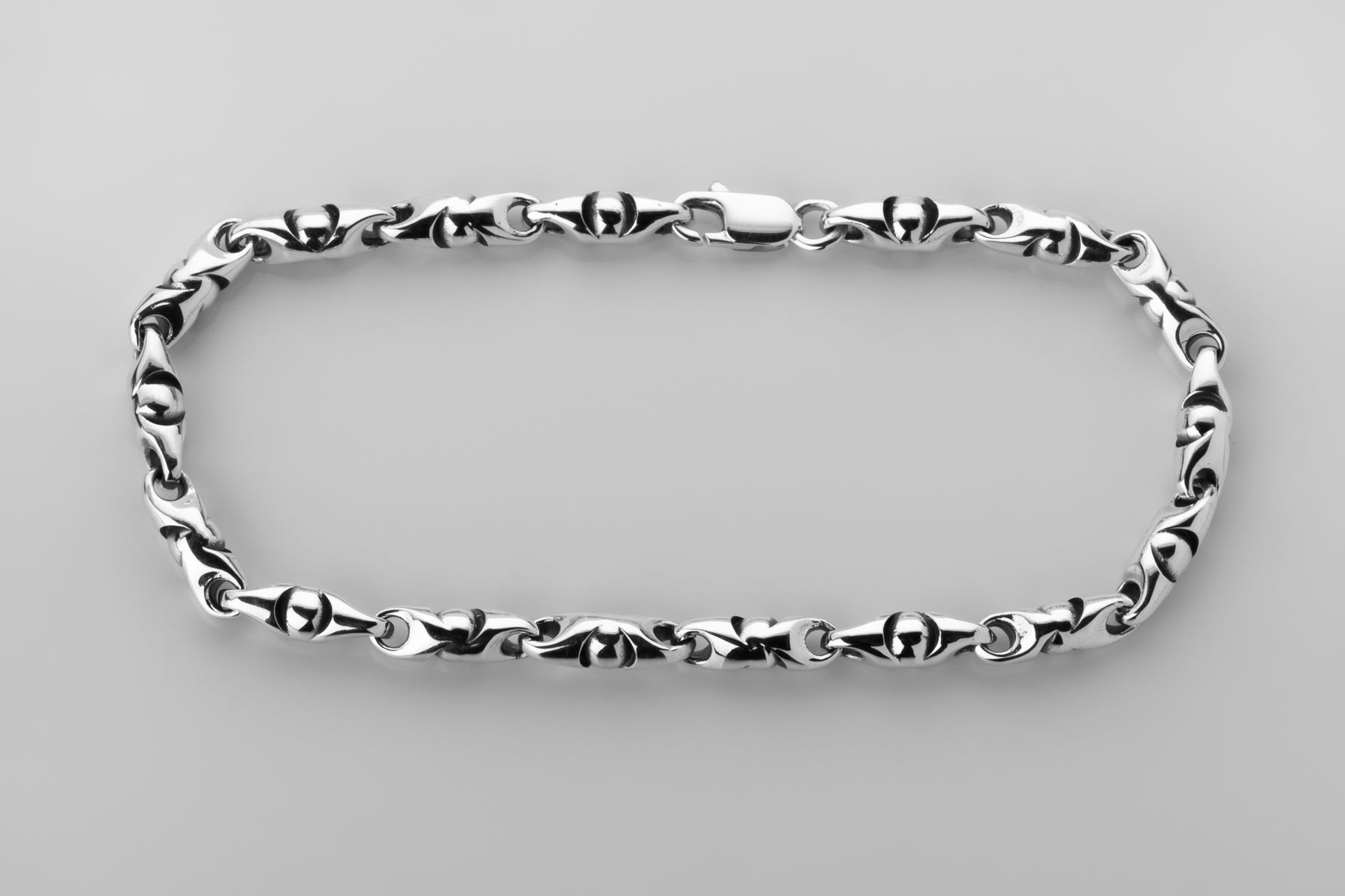 vkngjewelry Bracelet Viking Knotwork Link Bracelet, Handcrafted Sterling Silver Norse Jewelry