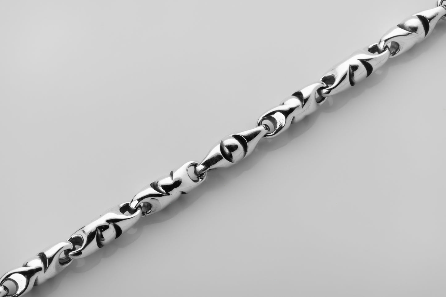 vkngjewelry Bracelet Viking Knotwork Link Bracelet, Handcrafted Sterling Silver Norse Jewelry