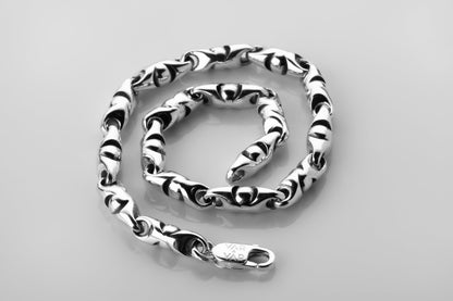 vkngjewelry Bracelet Viking Knotwork Link Bracelet, Handcrafted Sterling Silver Norse Jewelry