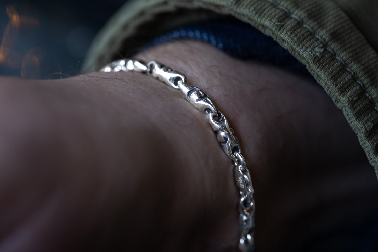 vkngjewelry Bracelet Viking Knotwork Link Bracelet, Handcrafted Sterling Silver Norse Jewelry