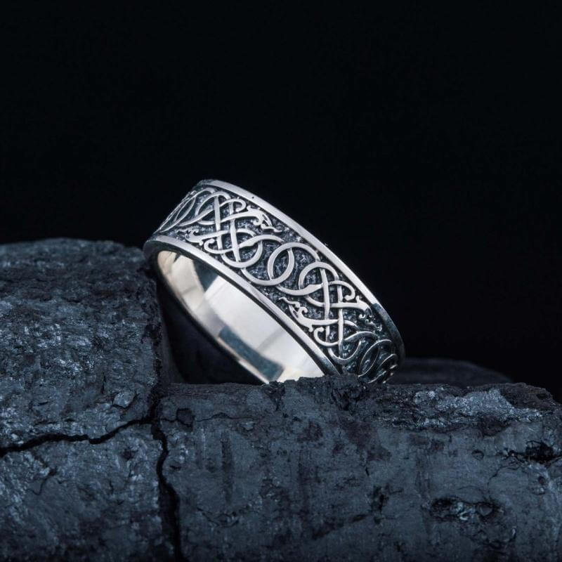 vkngjewelry Bagues Norse Ornament Sterling Silver Ring