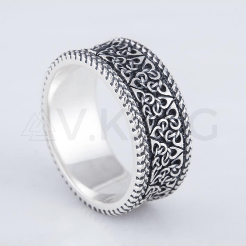 vkngjewelry Bagues Norse Ornament Triquetra Symbol Style Sterling Silver Ring