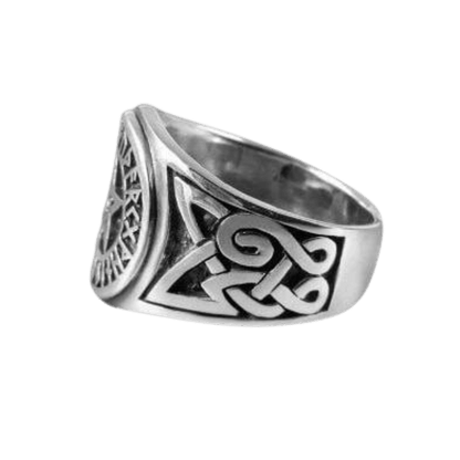 vkngjewelry Bagues NORSE RUNES FUTHARK PENTAGRAM CELTIC KNOT WICCAN PAGAN RING 925 STERLING SILVER