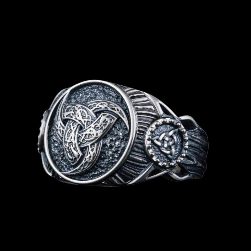 vkngjewelry Bagues Handcrafted Odin Horn Symbol Sterling Silver Ring