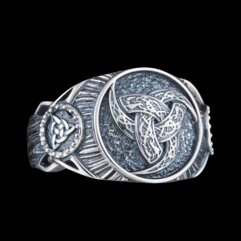 vkngjewelry Bagues Handcrafted Odin Horn Symbol Sterling Silver Ring