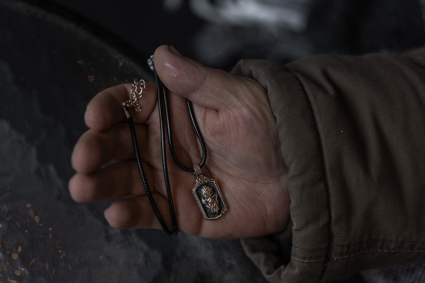 vkngjewelry Pendant Solid Brass Odin Pendant Handcrafted Viking Allfather Necklace